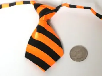 dog necktie black orange stripe