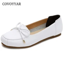 COVOYYAR/ г.; лаконичные женские туфли на плоской подошве с бантом; сезон весна-лето; женские лоферы с квадратным носком; высококачественная повседневная обувь с закрытым носком; WFS950