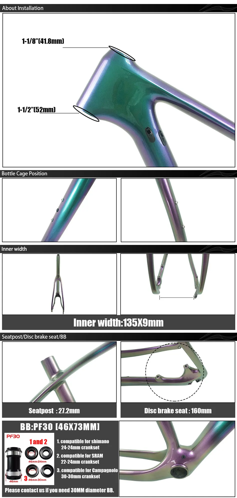 Cheap 29er/27.5er Chameleon mixed color Carbon Mountain Bike Frame MTB Frame 27.5 Carbon Fiber MTB Frame 650B Carbon MTB Frame 27.5er 9 Cheap 29er/27.5er Chameleon mixed color Carbon Mountain Bike Frame MTB Frame 27.5 Carbon Fiber MTB Frame 650B Carbon MTB Frame 27.5er 9