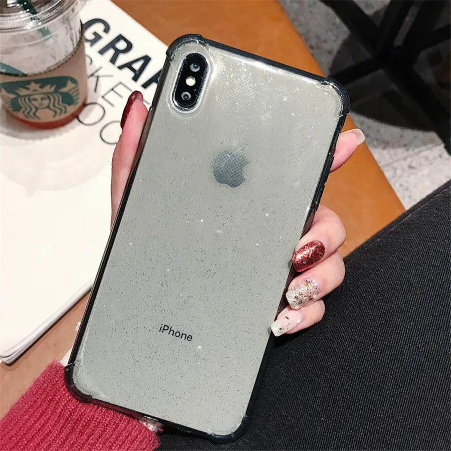 Шикарный противоударный чехол из ТПУ для iPhone X XR блестящий Xs Max 7 8 Plus Роскошный