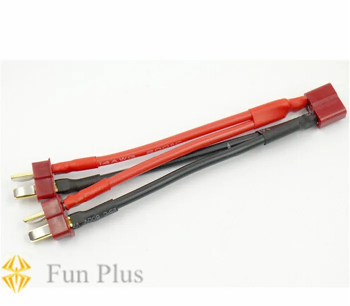 

Deans Style T-Plug Parallel Y- Harness Two Male One Female for Quadcopter Double Battery Lipo RC Battery ESC