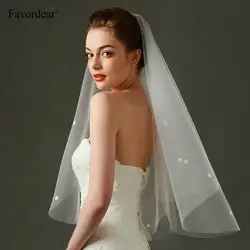 Favordear короткие Фаты и Свадебные вуали Простой Кот фаты для невесты без гребень