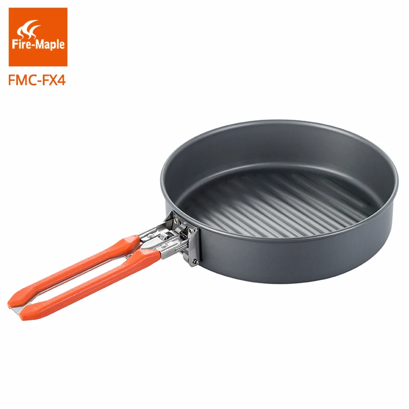 Fuego de arce fiesta Vesta Pan acampar al aire libre senderismo baño Pinic duro portátil de aleación de aluminio freír mango plegable FMC-FX4