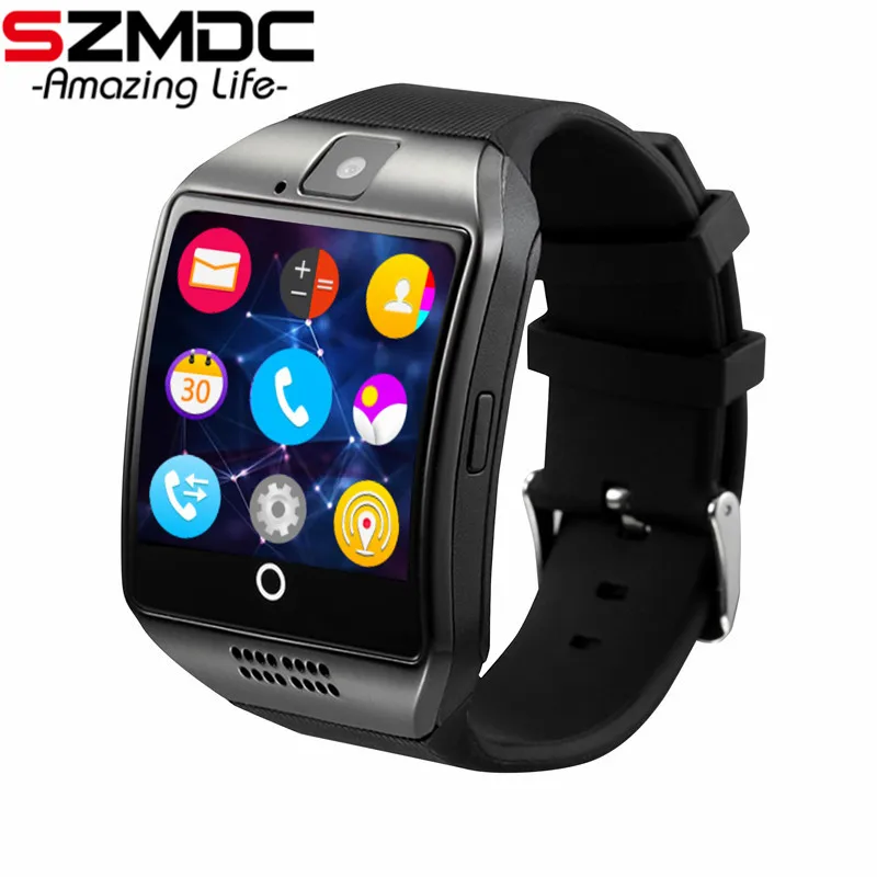 

SZMDC Bluetooth Smart Watch Men Q18 With Touch Screen Big Battery Support TF Sim Card Camera for Android Phone Smartwatch