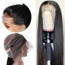 Superfect Peruvian Straight 360 Lace Frontal Wig Pre Plucked With Baby Hair Remy Natural Hairline Lace Frontal Human Hair Wigs