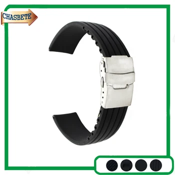 

Silicone Rubber Watch Band for Fossil Watchband 18mm 20mm 22mm 24mm Men Women Resin Strap Belt Wrist Loop Bracelet Black + Pin