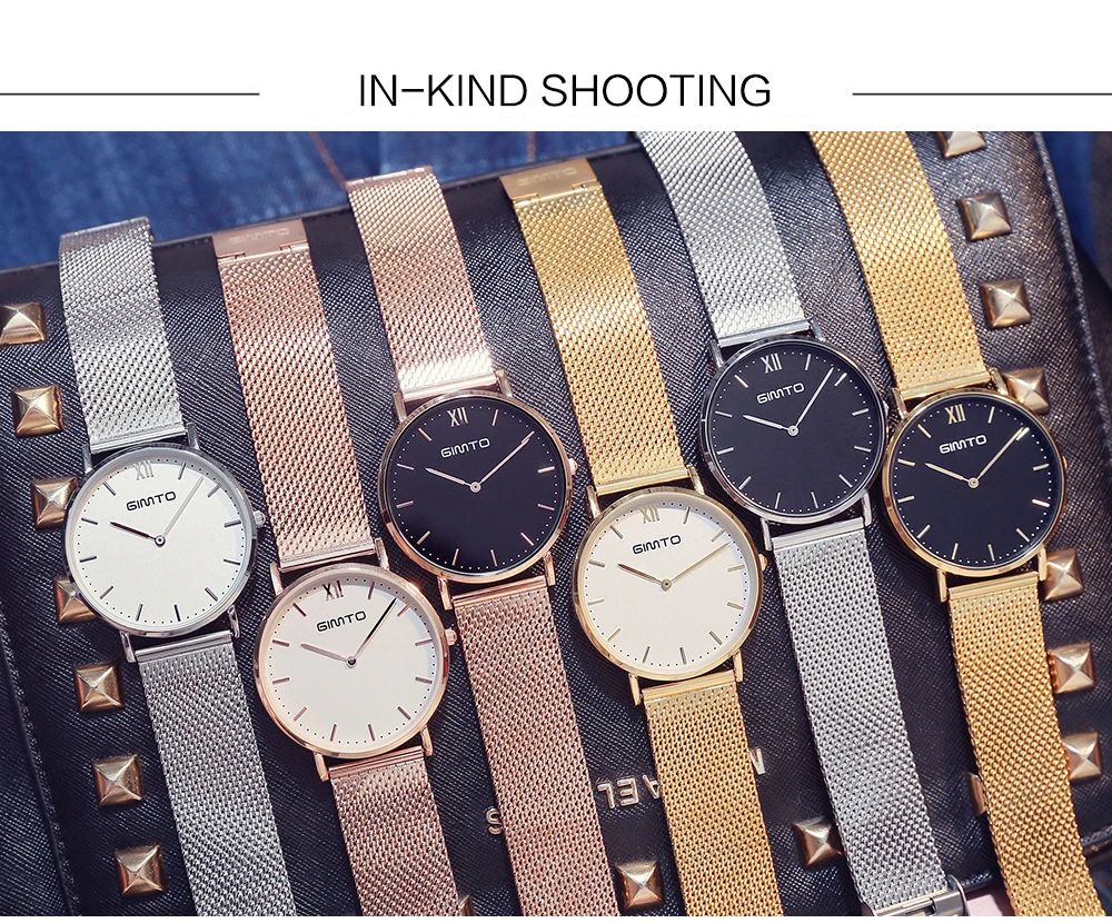 GIMTO, брендовые роскошные женские часы из розового золота, часы, платье, стальной браслет, для влюбленных, кварцевые наручные часы, женские спортивные часы, Relogio Montre