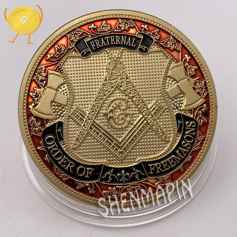 

Masons Commemorative Coin Free and Accepted Masons Faith Charity Coins Collectibles Freemasons Challenge Coin Religion Coins