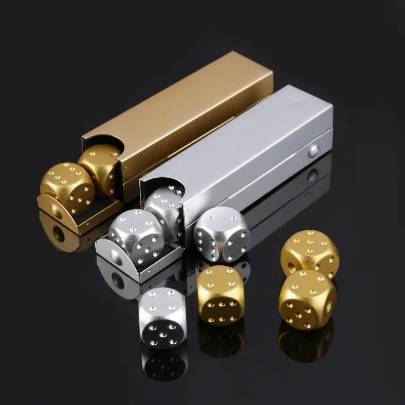 5 шт. 16 мм алюминиевые кубики из сплава многогранные металлические кости портативные Твердые Цифровые игральные кости покер Вечерние