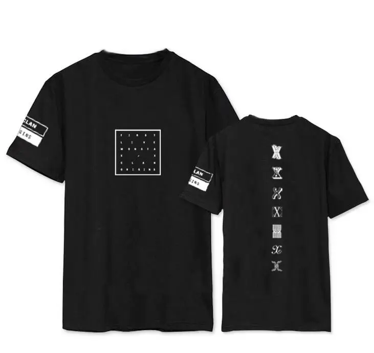 

Kpop monsta x concert same printing o neck short sleeve t shirt for fans supportive summer tee o neck t-shirt