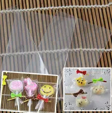 100 Pack Big Clear Top Open OPP Plastic Bag for Lollopop Chocolate Candy Cake and Ice-lolly, No adhesive Baking Packaging Pouch