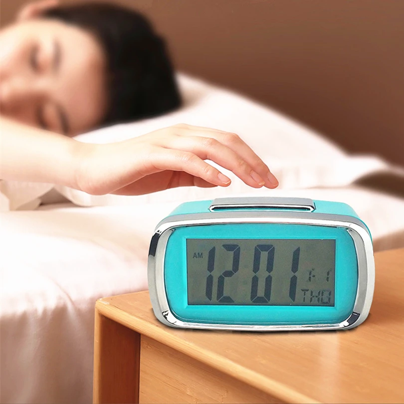

Candy color mini LCD electronic alarm clock with backlight Child/student Bedside snooze alarm clock Bedroom silent clock