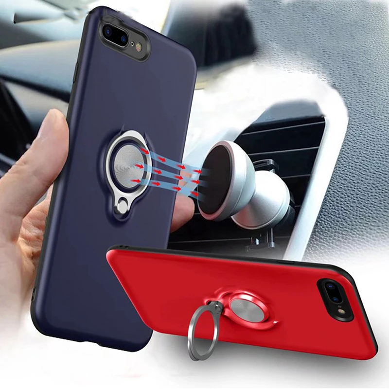

Magnetic Bracket Car Ring Stand Holder Armor Shockproof Phone Case For iPhone 5 5S SE 6 6S 7 8 Plus X XS MAX MR Case Coque Funda