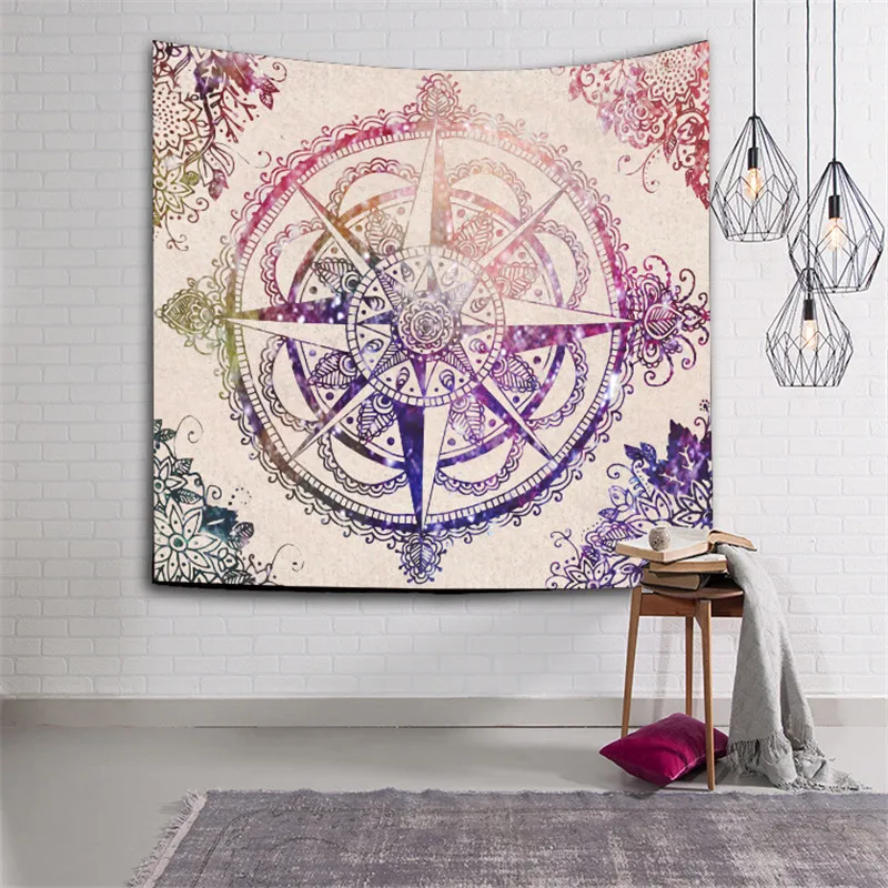 

Fashion Joyous Elephant Mandala Tapestry Wall Hanging Tapestries Boho Decor Bedspread wall carpet Elephant Wall Blanket Cloth