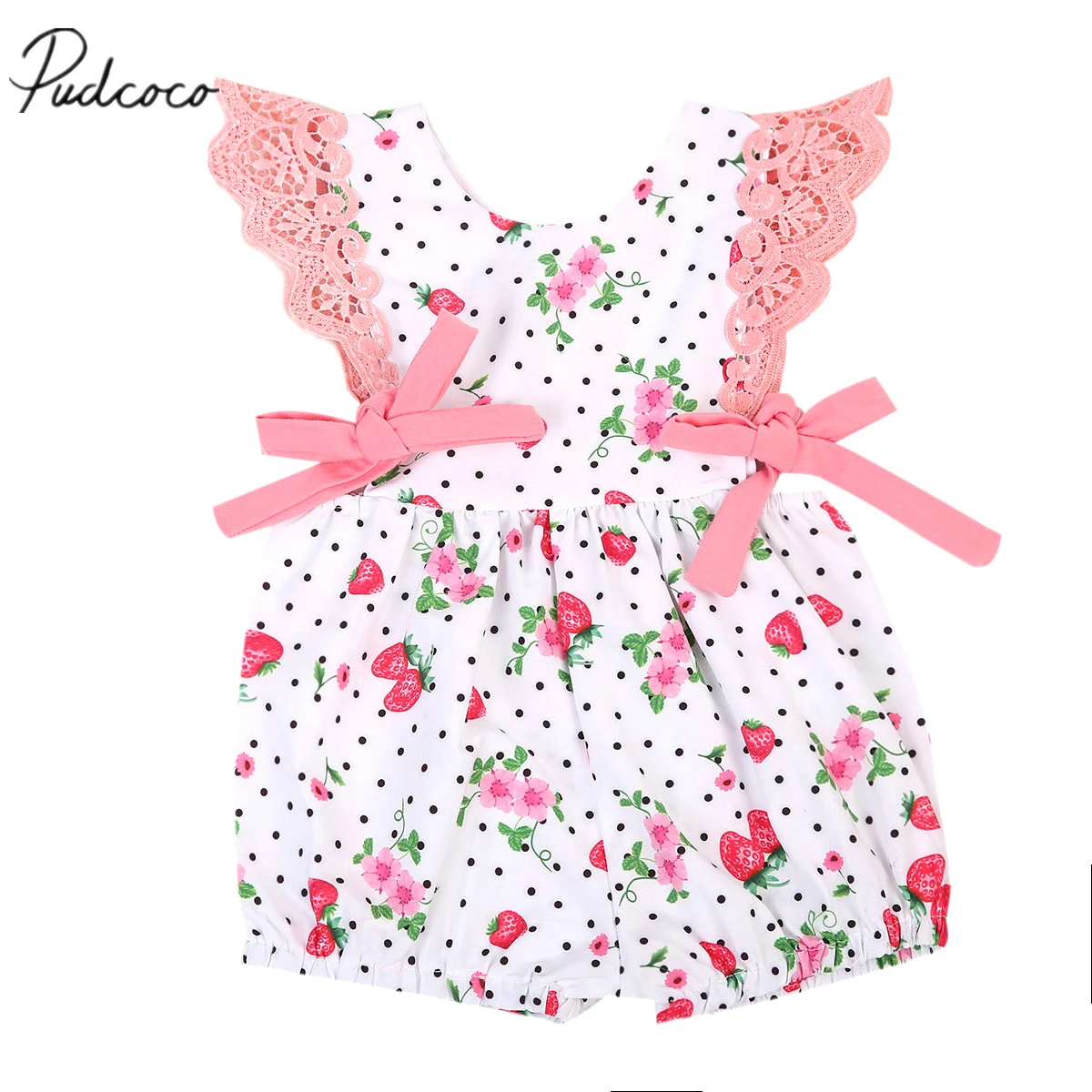 

Pudcoco 2017 Adorable Baby Girls Strawberry Romper Pink Jumpsuit Outfits Clothes Summer Sunsuit 0-24M