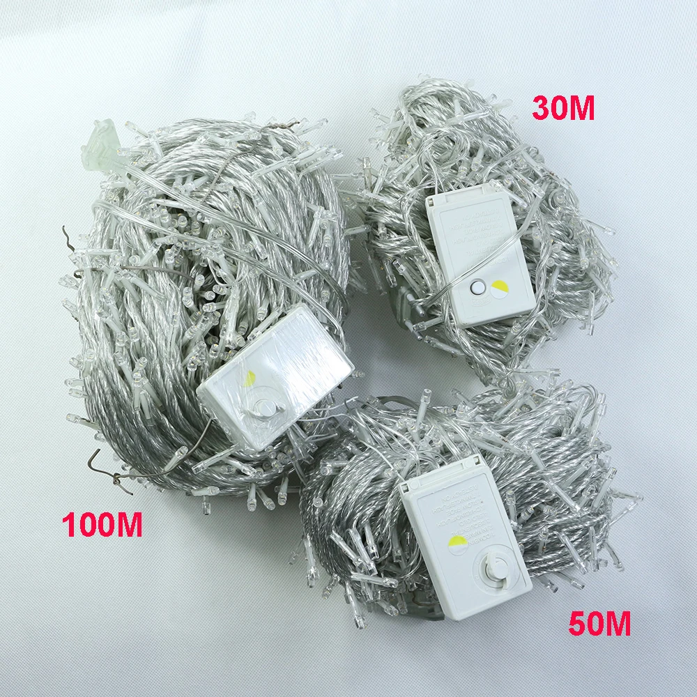 SXZM AC220V EU Plug 30M 50M 100M LED string Fairy light holiday decoration outdoor light 8 modes Warm White/Multicolor SXZM AC220V EU Plug 30M 50M 100M LED string Fairy light holiday decoration outdoor light 8 modes Warm White/Multicolor