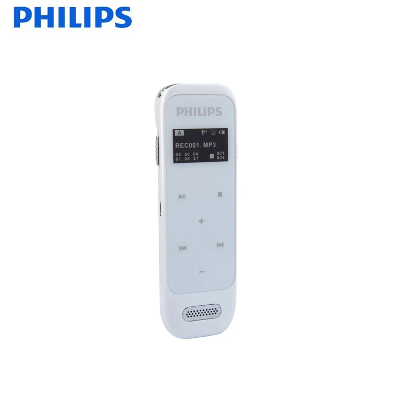 Philips PCM Цифровой Диктофон мини MP3 бизнес профессиональная записывающая ручка с функцией голосовой активации VTR6600 - Цвет: Белый