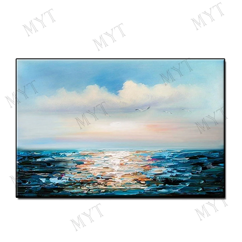 

Abstract Sea Scenery Handmade Oil Painting 100% Hand Painted Canvas Wall Decor Art Home Decoration Pieces Abstract Paintings