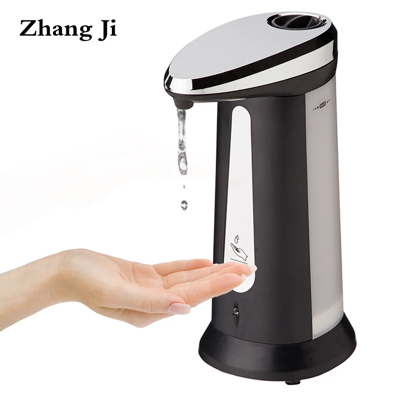 

ZhangJi Free Shipping induction type Liquid Soap Dispenser Kitchen ABS Electroplated Automatic Smart sensor Soap Dispenser ZJ059