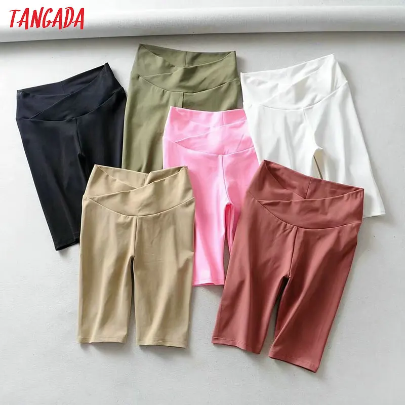 

Tangada korean fashion women solid short pants female big strethy shorts ladies high street casual shorts 3B05