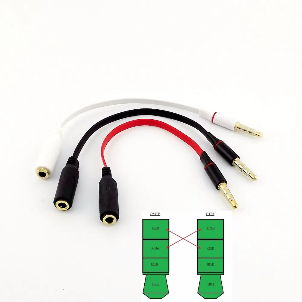 1 шт. аудио адаптер CTIA в OMTP 3 5 мм 15 см|ctia to omtp|converter cable3.5mm audio |
