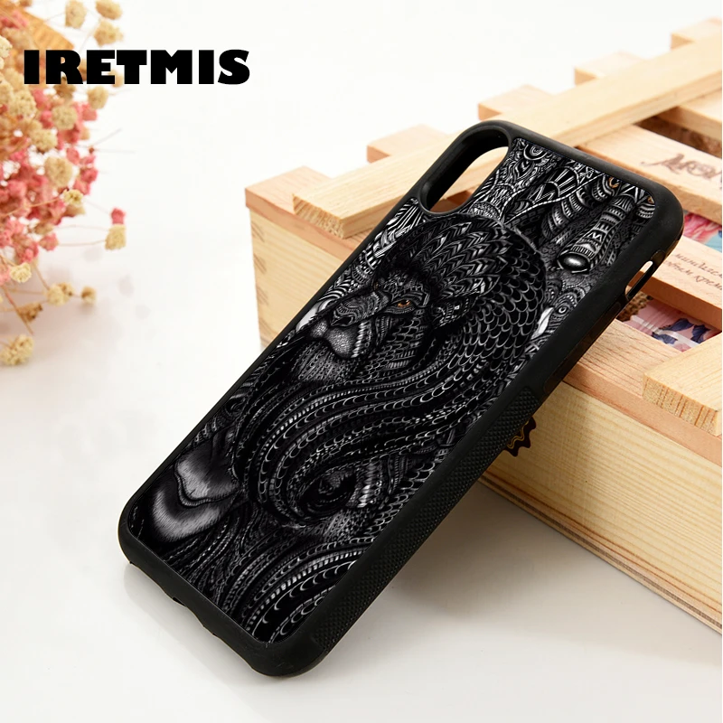 Iretmis 5 5S SE 6 6S мягкий чехол для телефона iPhone 7 8 plus X Xs 11 Pro Max XR голова льва львица