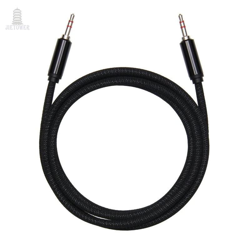 500pcs 3 5mm Audio Cable cloth Fabric Braid 3 5 jack to jack aux cord 1 5m Headphone Speaker AUX Cable for iphone Car MP3 good