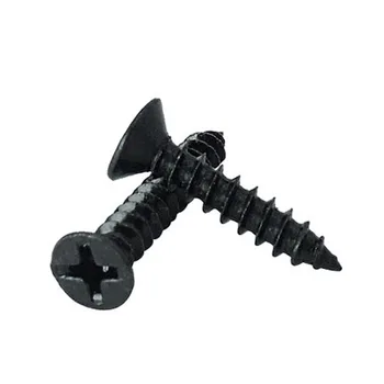

100pcs M1 cross socket Countersunk head self-tapping screw Flat tip self-attack Phillips bolt Black carbon steel 2.5mm-8mm Long
