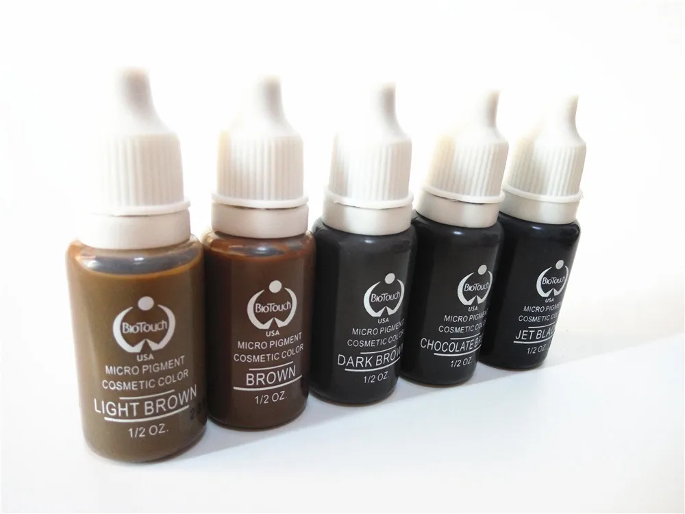5pcs biotouch tattoo ink dark brown black colors for permanent makeup