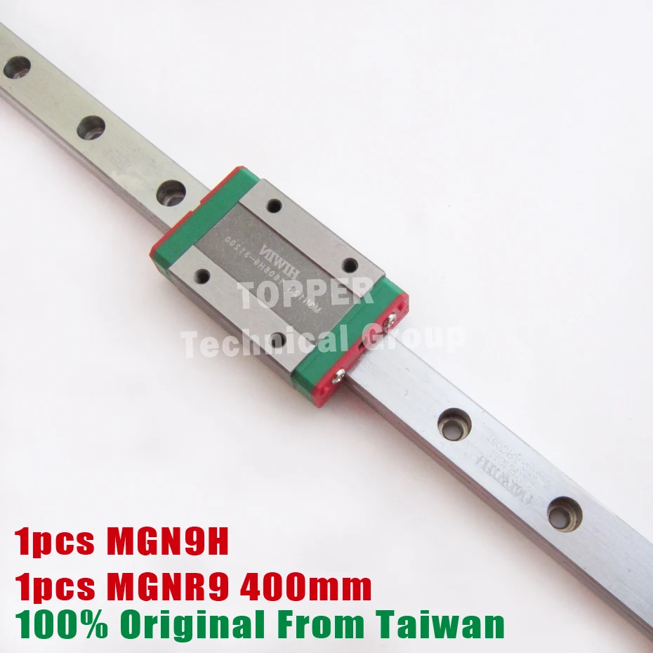 

HIWIN CNC Guide Rail Set, Stainless Steel MGN9 400mm mini Linear Slide Rail + Blocks MGN9H