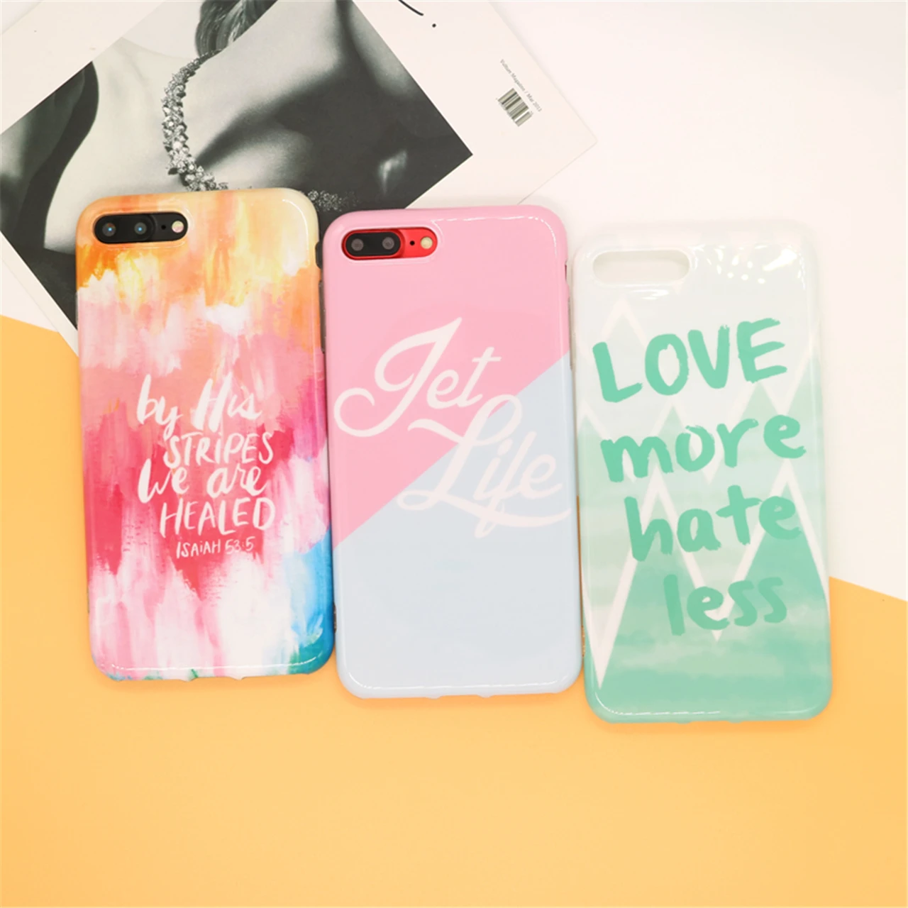 Summer Victoria Coloful Love more hate less Soft Case For iphone 7 case For iphone 6 6s 7 7plus jet life iphone 6 case cover New