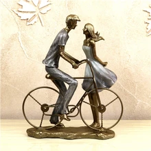 Медовый велосипед фигурка влюбленных ручной работы Щенок любовь помолвка пара статуя День Святого Валентина украшения свадебный подарок ремесло орнамент