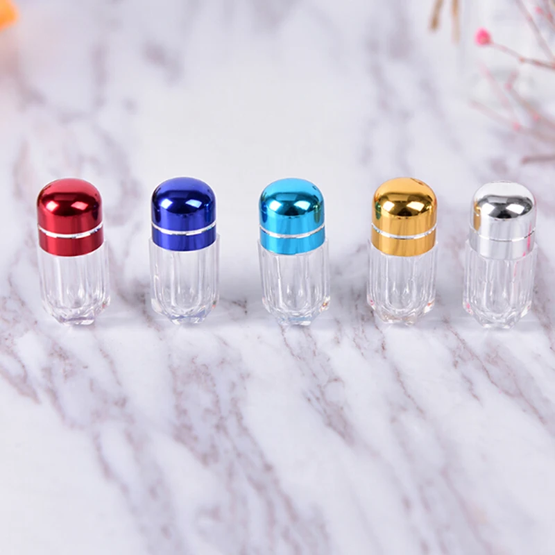 10Pcs Pill Box Empty Clear Plastic Bottle Capsule Shell Medicine Holder Color Random