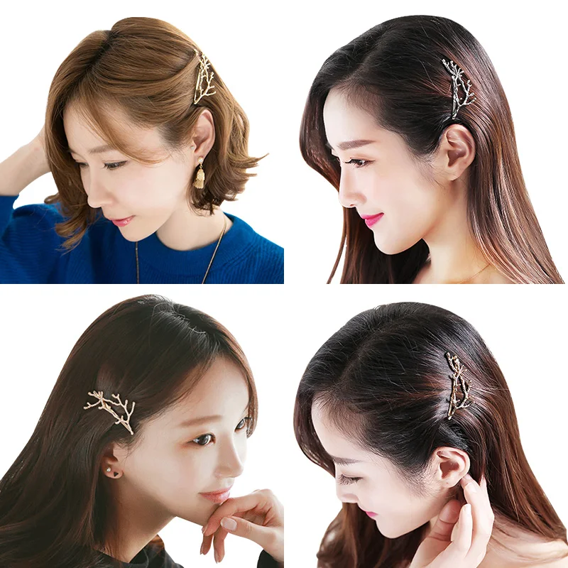 Vintage Gold Silver Tree Hair Clips Metal Tree Branches Barrettes Hairpins Headwear Hair Pins Hair Accessories for Women Girl