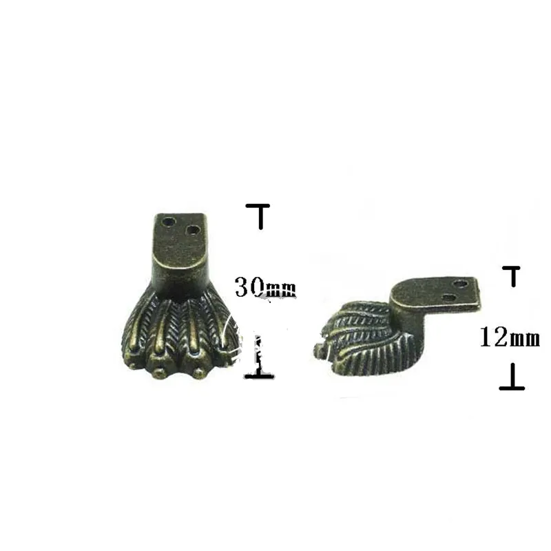 6 шт. 30 12 мм сплав Тигр основания, украшения ноги старинная деревянная коробка ящерицы ноги кабинет угловой бронзовый тон