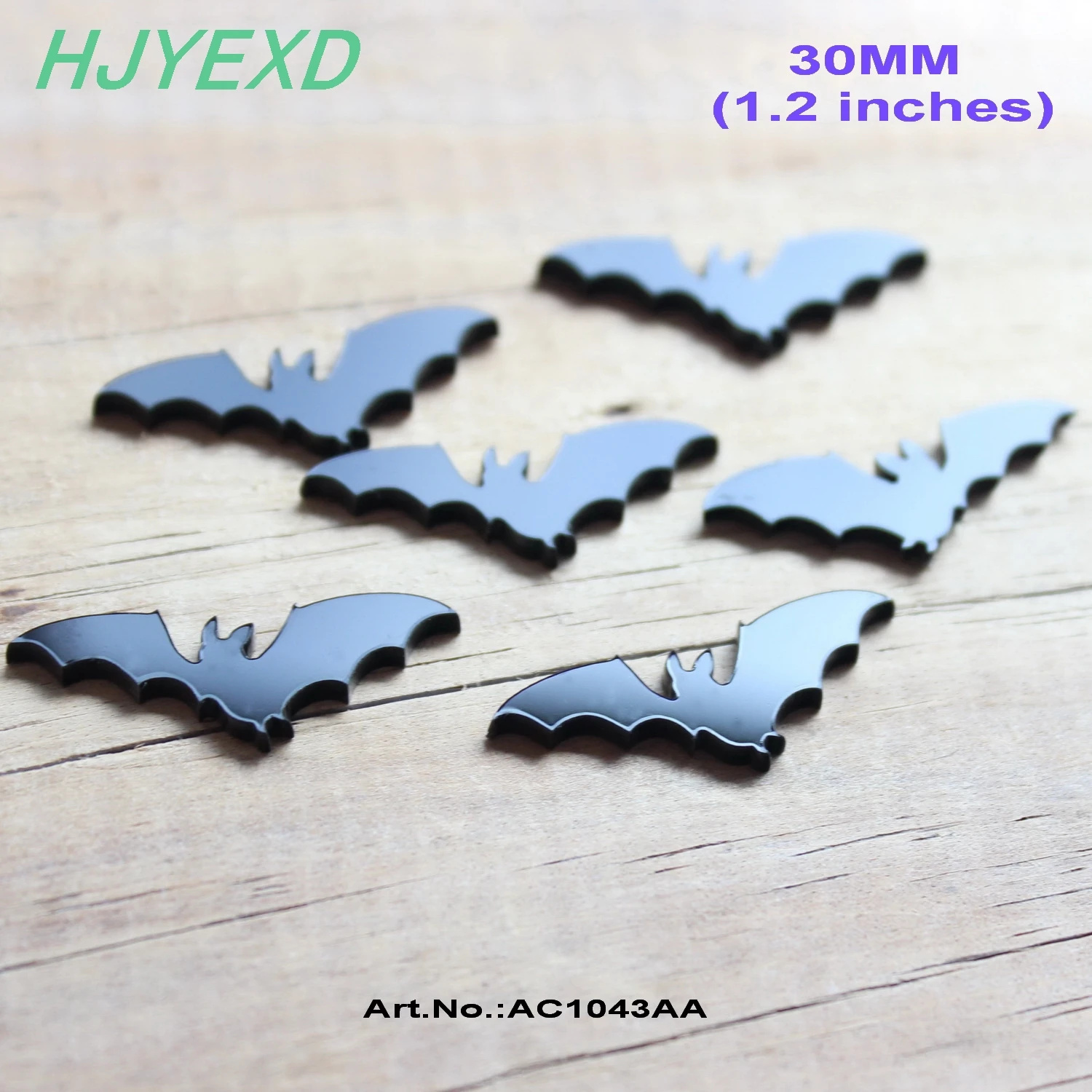 

30mm/50mm Lone Vampire Bat Stud Earrings- Laser Cut Black Acrylic Ornaments China -AC1043