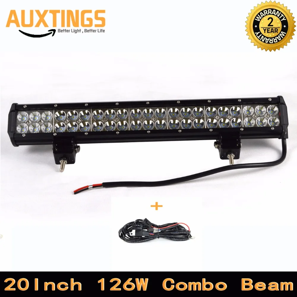 FREE SHIPPING led light bar 12 volt 20" inch 126W COMBO beam offroad led light bar IP67 led work