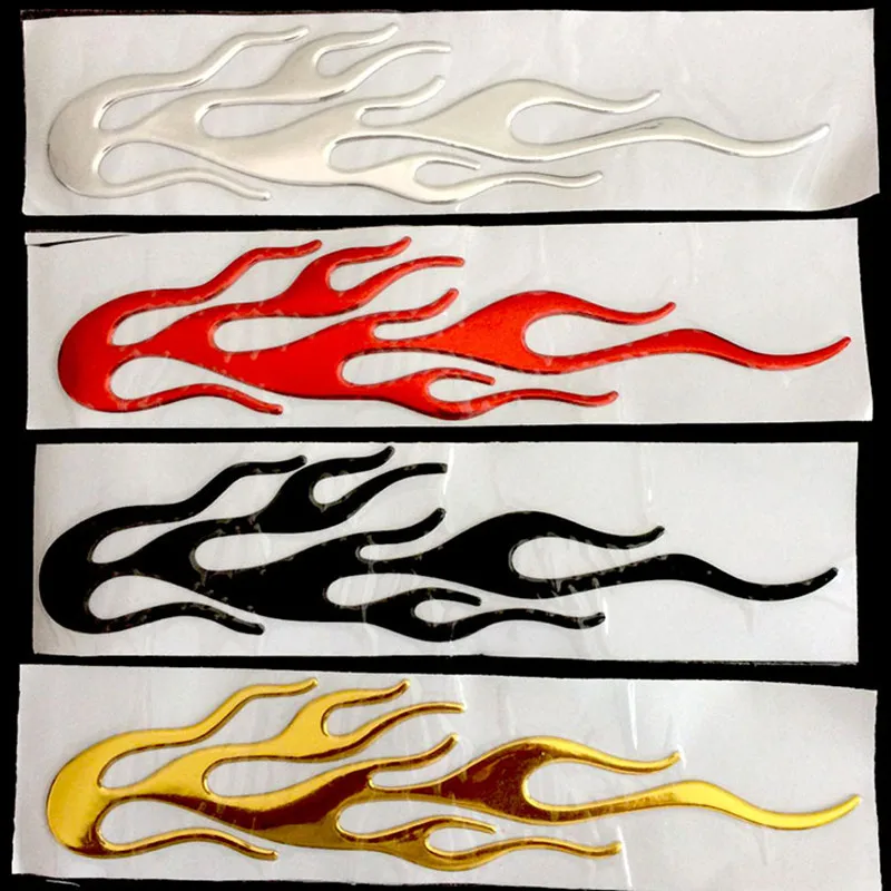 

2pcs 3D Flame Car Styling Emblem Badge Sticker PVC Chromed Car stickers motorcycle accessories Decals For kawasaki alfa romeo