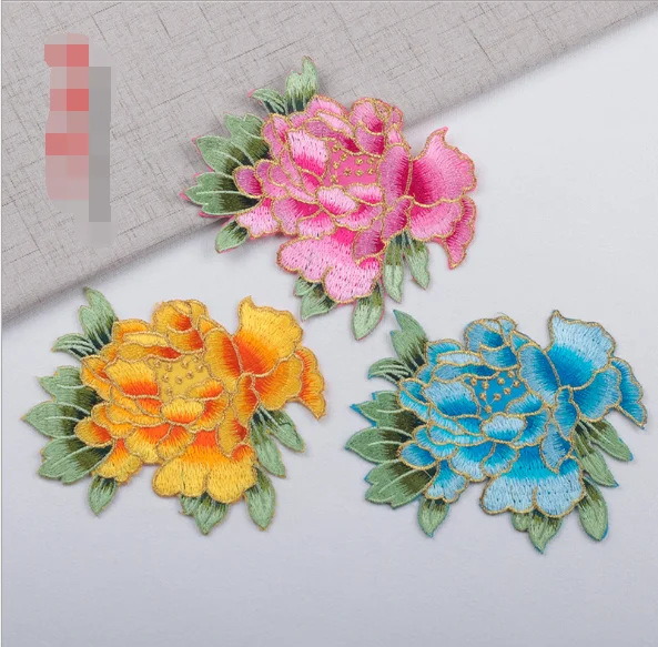 Apliques De Encaje De Flores 3d Con Lentejuelas, Parche Bordado