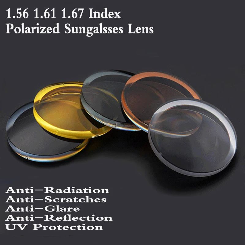 1.56 1.61 1.67 Index Aspheric Polarized Sunglasses Prescription Lens Myopia Presbyopia CR-39 Hard Glasses 2 PCS PS0004 | Аксессуары для