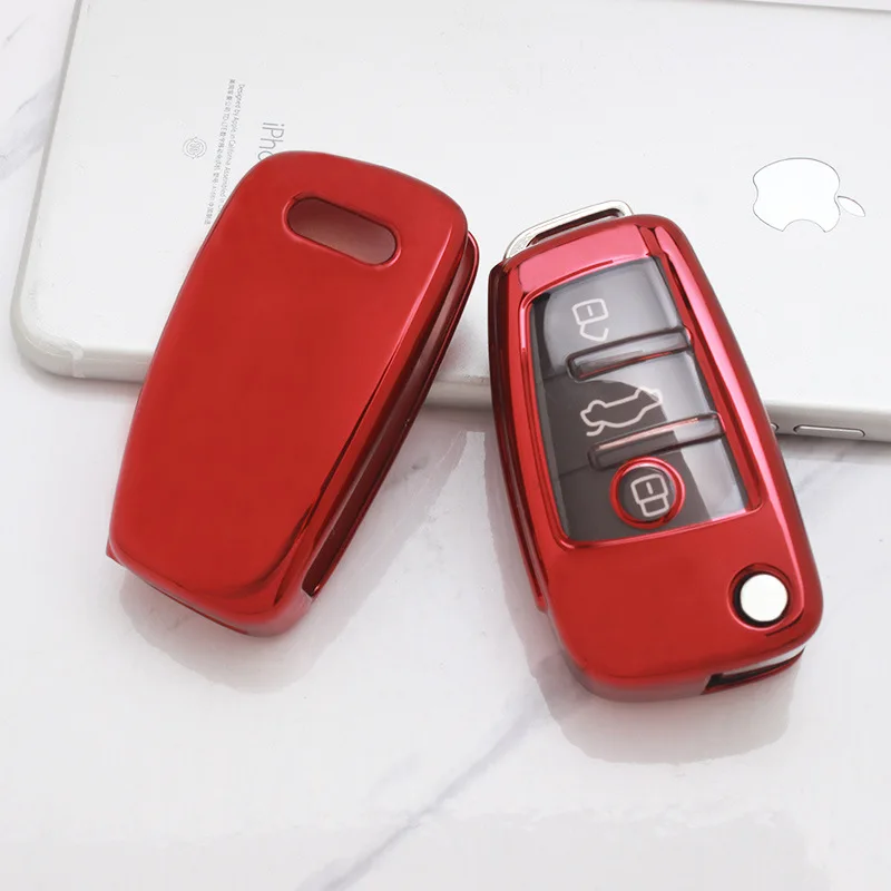 

Car Styling Soft TPU Auto Key Protection Full Cover Car Key Case For Audi C6 A7 A8 R8 A1 A3 A4 A5 Q7 A6 C5 Car Holder Shell