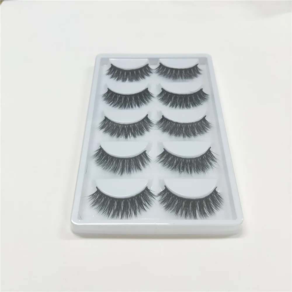Cílios de Seda Crueldade Livre Artesanal Reutilizável Natural Cílios Postiços Atacado Falso 3d Frete Grátis 5 Cílios postiços