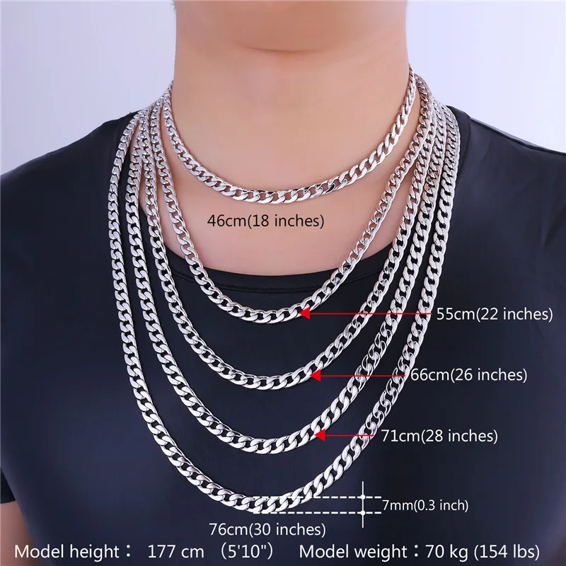 Miami Cuban Link Chain 7mm Silver/gold 