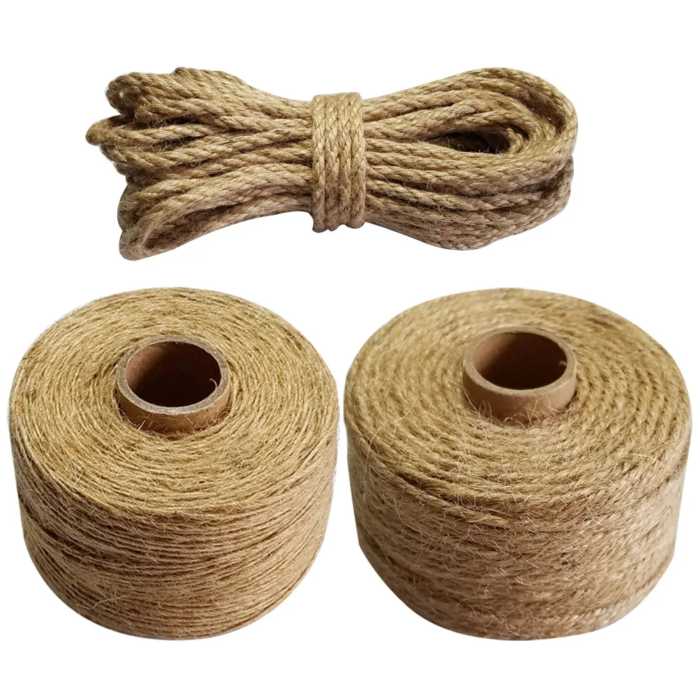 100 Natural Jute thread rope 150m/roll(1mm) 60m/roll(2mm) 10m/roll(4mm