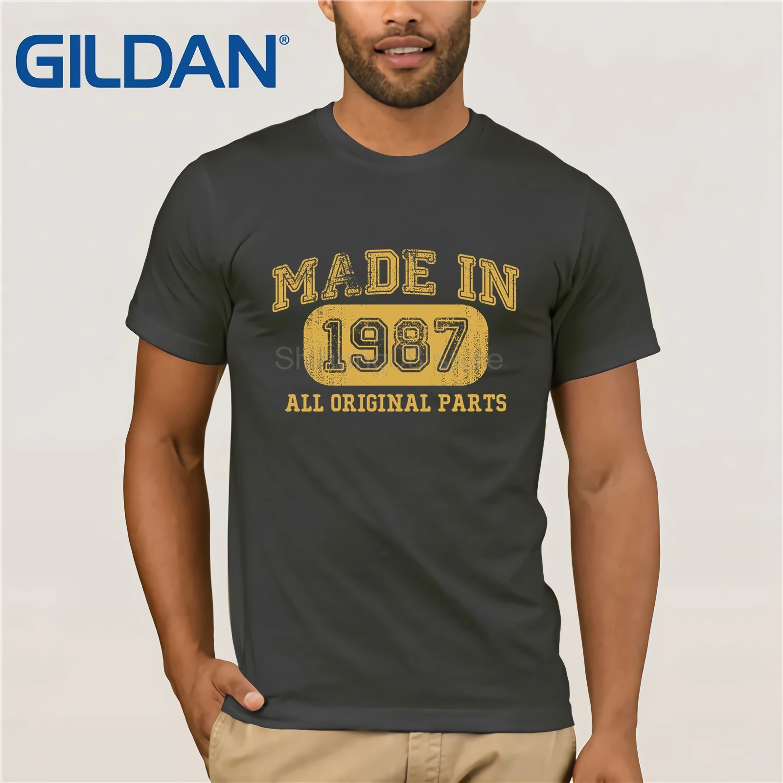 

GILDAN Born in 1987 Tshirt 30th Birthday Gifts 30 yrs Years Made in 2019 round neck T-shirt men's summer men's short T-shirt