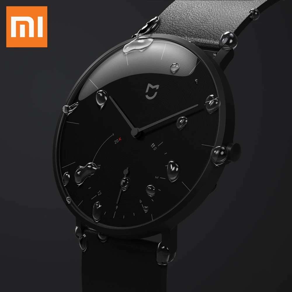 

Xiaomi Mi Mijia QUARTZ Smart Watch IP67 Waterproof SmartWatch with Double Dials Alarm Sport Sensor Pedometer Time Leather Band
