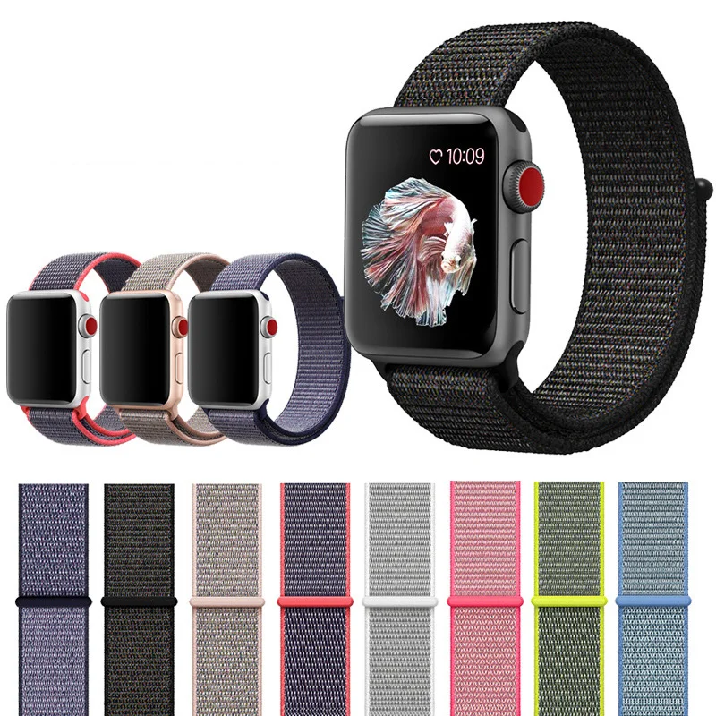 

For Apple Watch Band Series 5/4/3/2/1 38MM 42MM Nylon Soft Breathable Nylon for iWatch Replacement Band Sport Loop 40mm 44mm