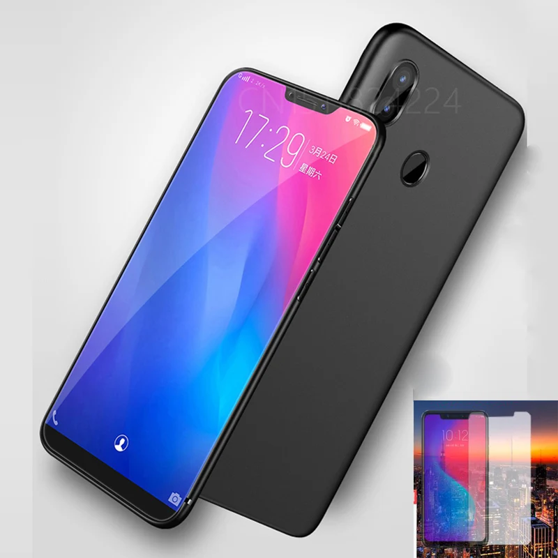 

6.2"For Lenovo S5 Pro Phone Case Soft silicone Protective 0.3MM 2.5D 9H Tempered Glass Screen Protector For Lenovo L58041 Cover