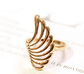 The new Korean jewelry fashion personality ring hollow leaves feather wings p11 | Украшения и аксессуары