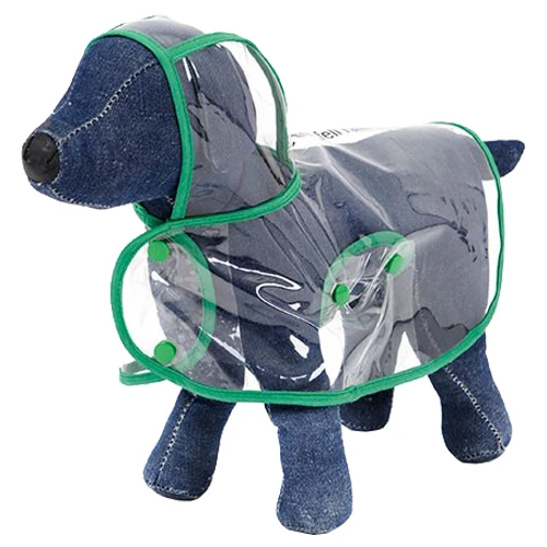 Практичная одежда для собак HOOPET прозрачный плащ-светильник водонепроницаемый красивый дождевик для маленьких собак с капюшоном(белая сторона - Цвет: Green side